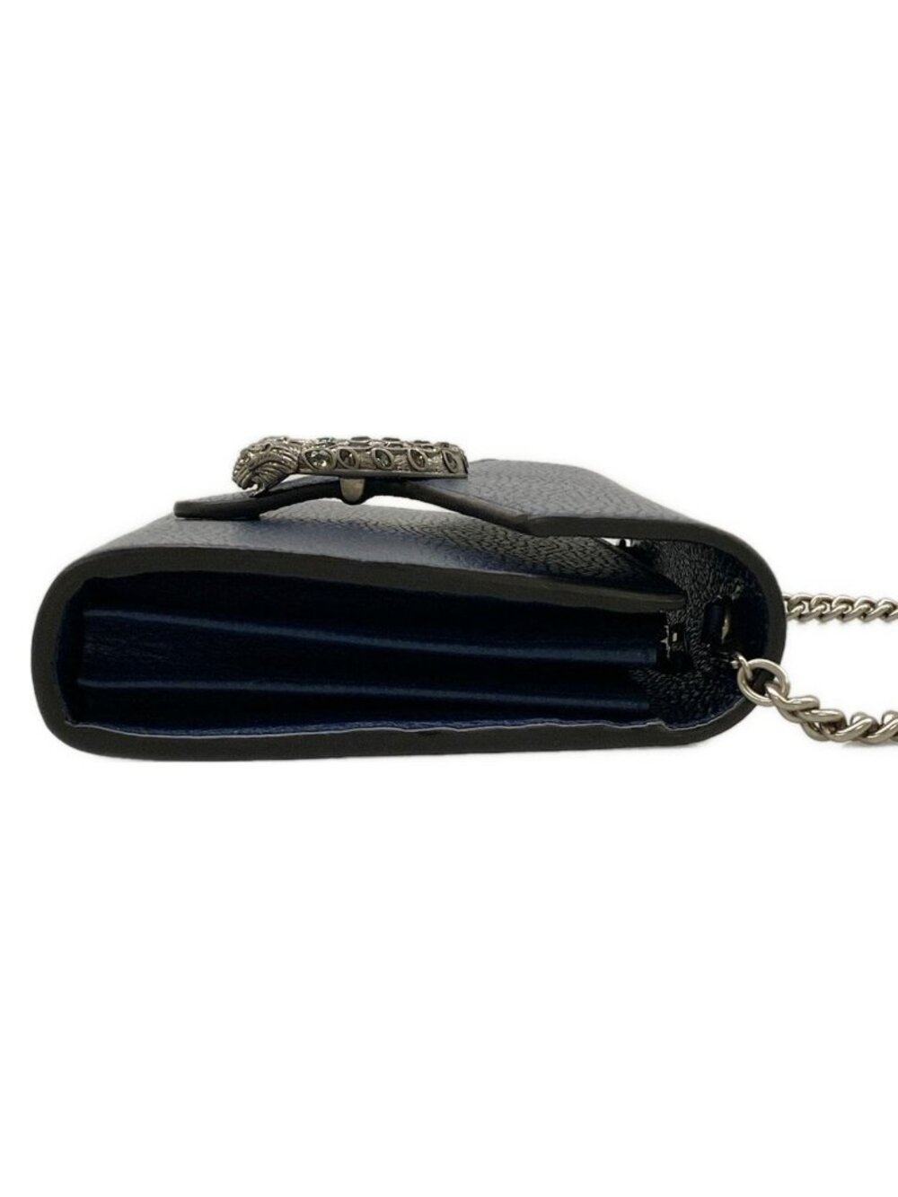 Gucci Wallet Dionysus Dark Navy Silver Chain with Removable Strap Leather - Picture 10 of 13